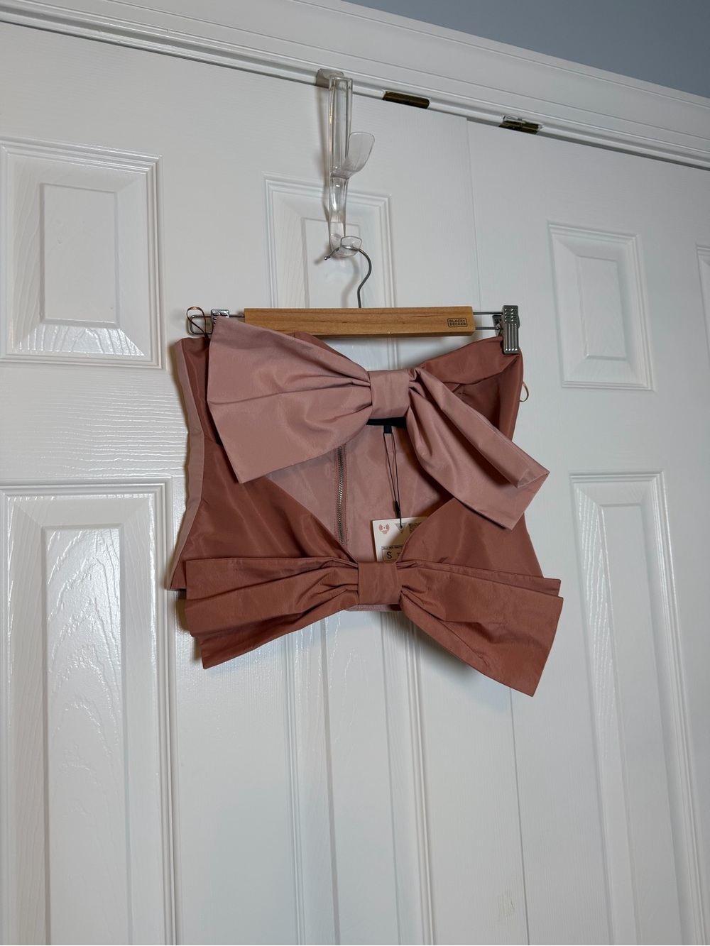 Zara NWT! Bow-Accent Women’s Strapless Top - Mauve Pink